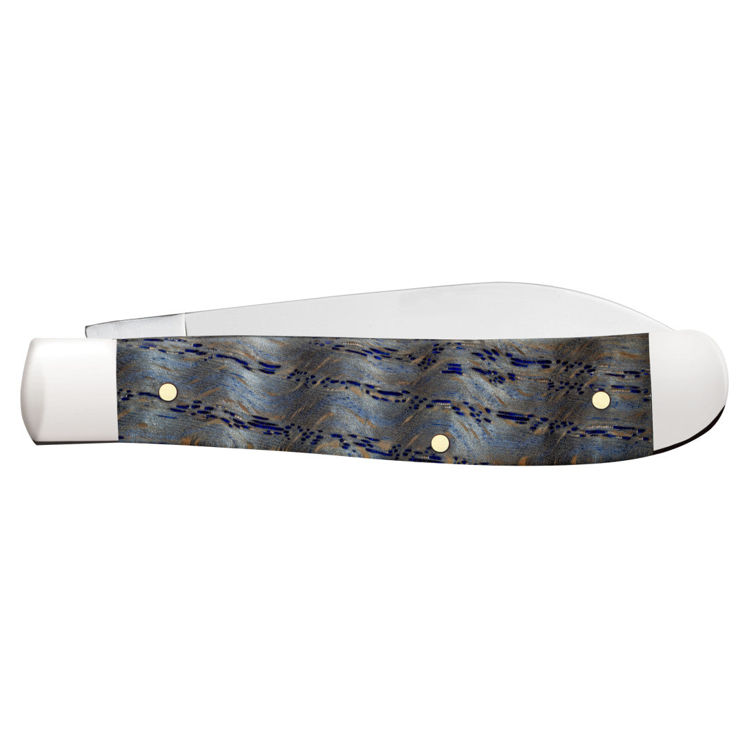 Case Knives Smooth Blue Curly Oak Mini Trapper