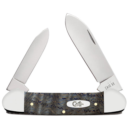 Case Knives Smooth Blue Curly Oak Canoe