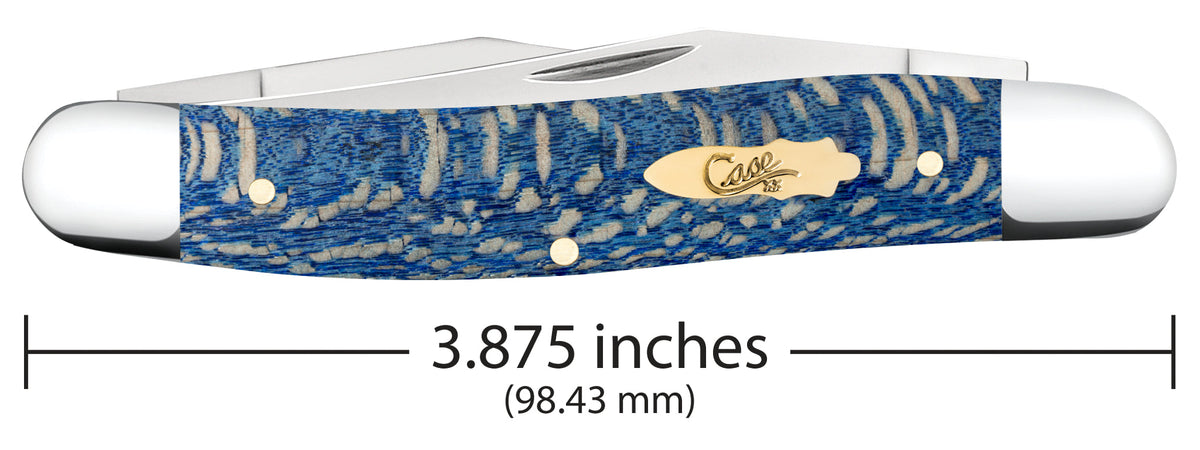 Case Knives Smooth Blue Sycamore Wood Muskrat