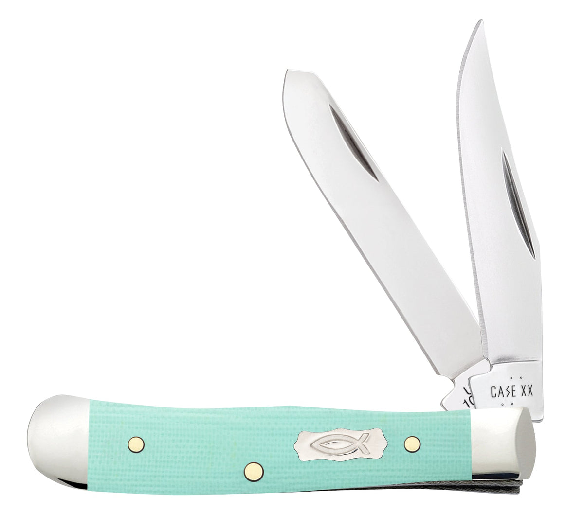 Case Knives Smooth Seafoam Green G-10 Tiny Trapper