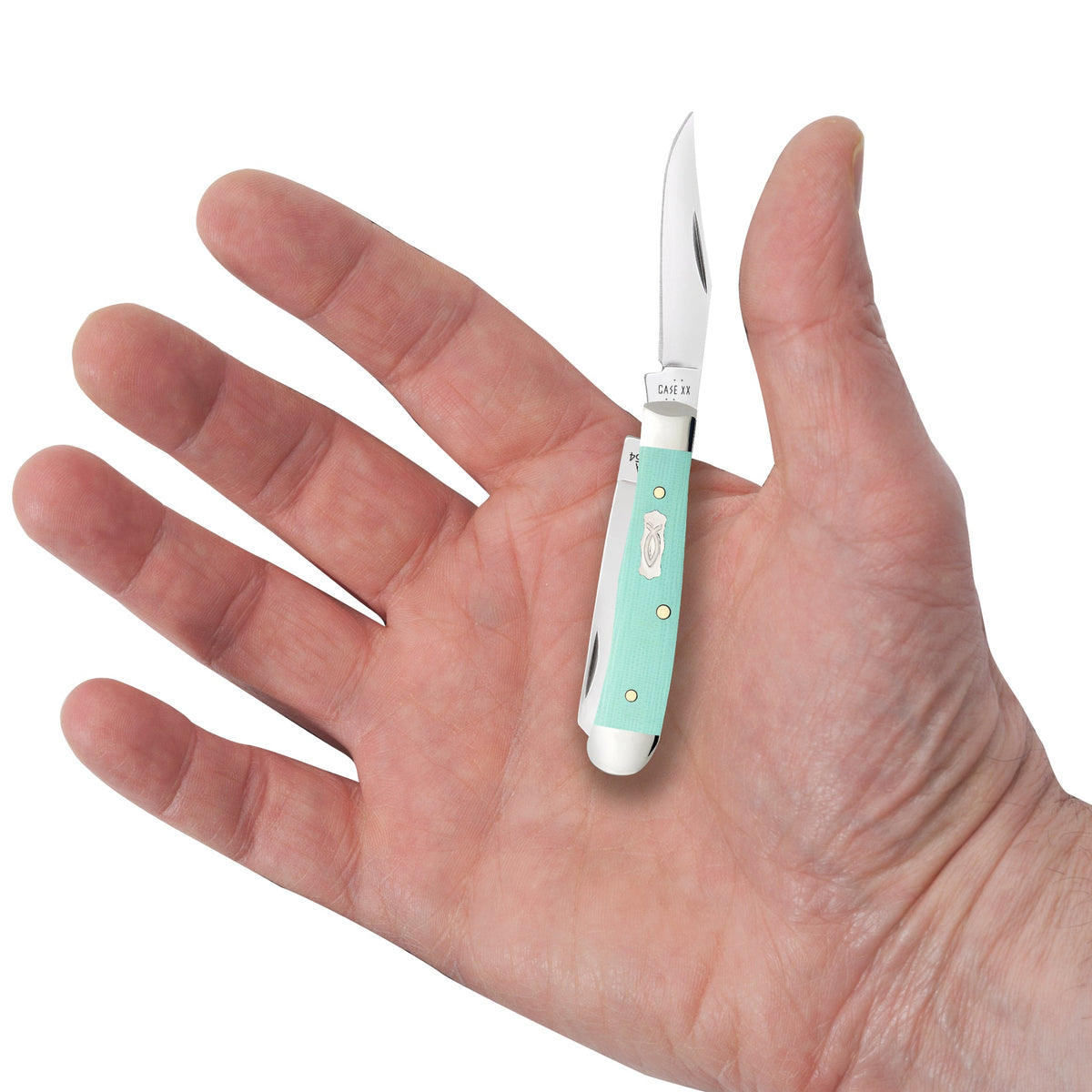 Case Knives Smooth Seafoam Green G-10 Tiny Trapper