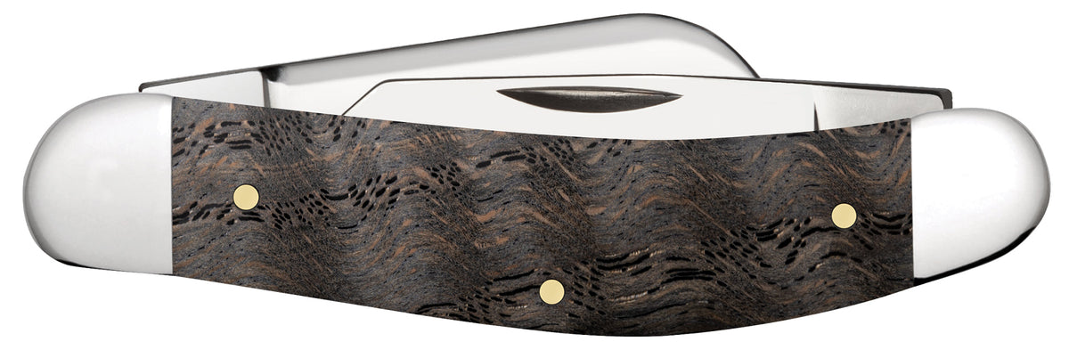Case Knives Smooth Black Curly Oak Wood Sowbelly