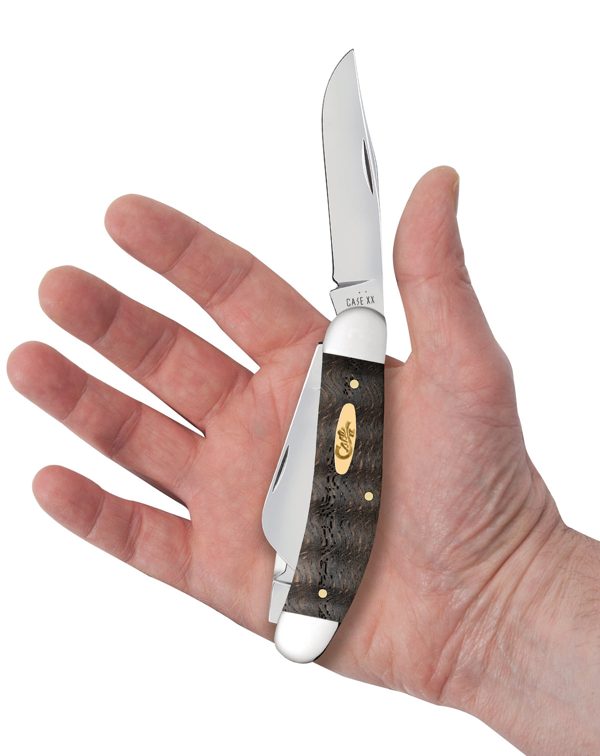 Case Knives Smooth Black Curly Oak Wood Sowbelly
