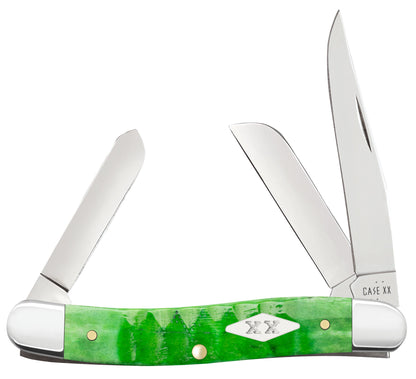 Case Knives Gator Jigged Bright Green Bone Medium Stockman