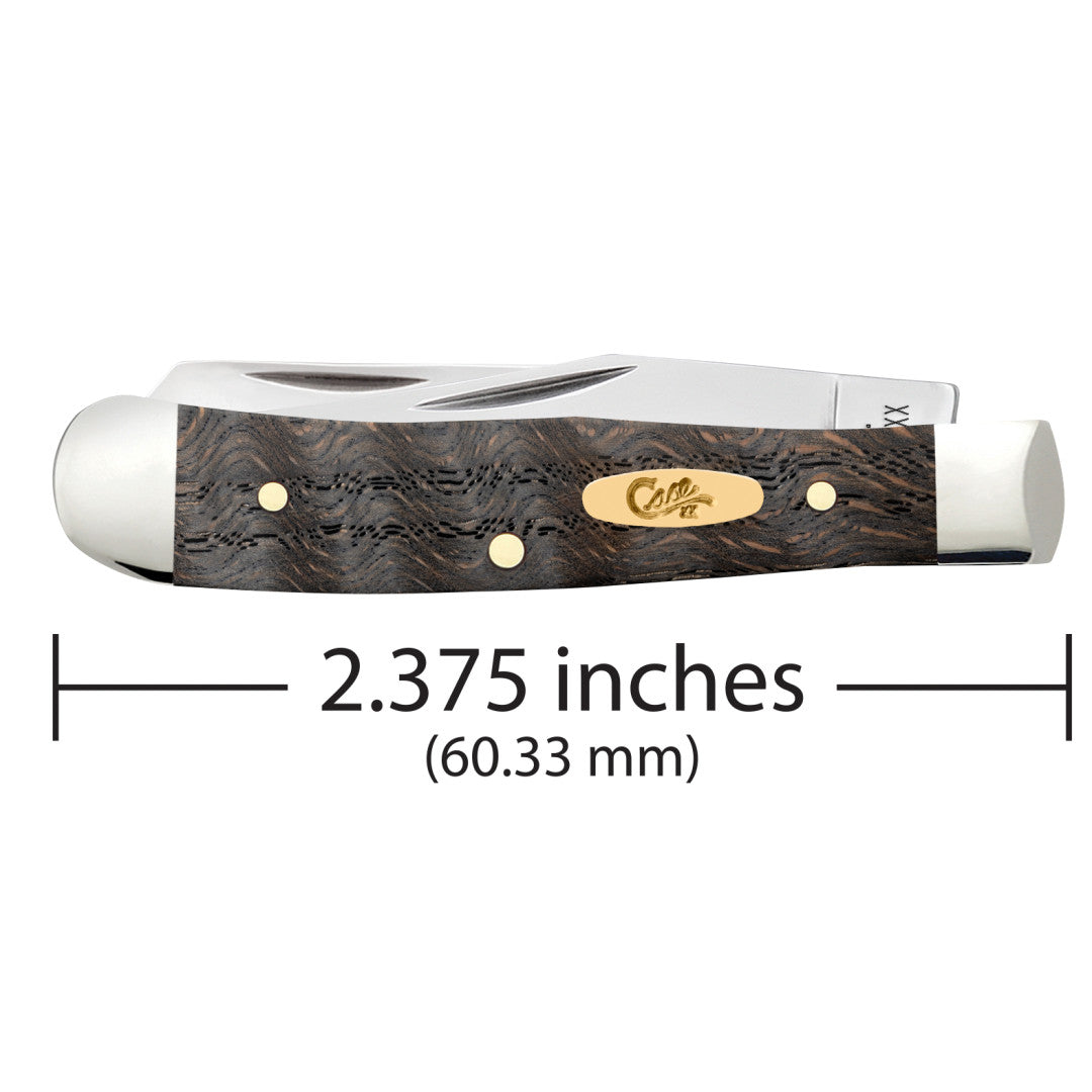 Case Knives Smooth Black Curly Oak Wood Tiny Trapper