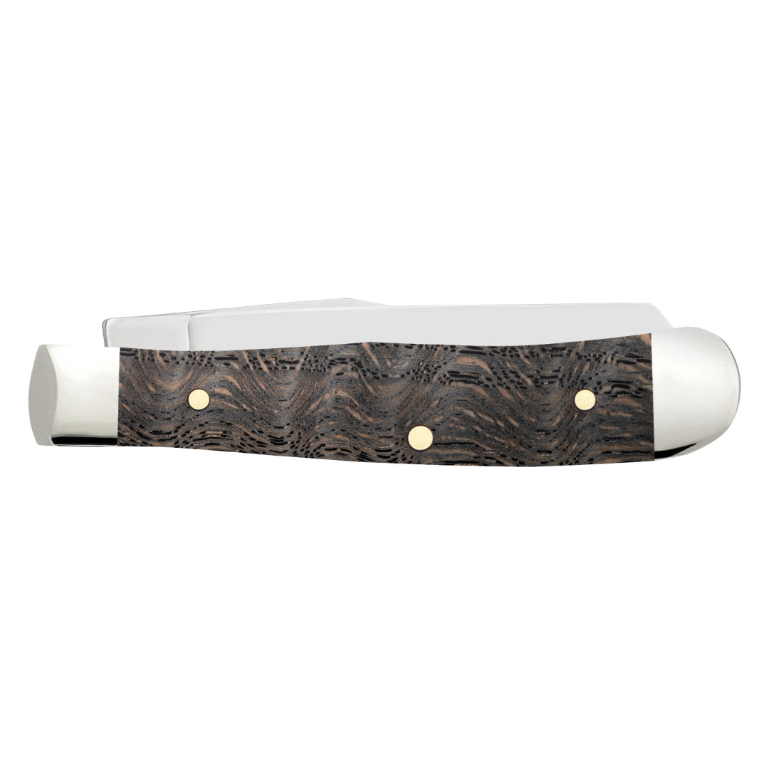 Case Knives Smooth Black Curly Oak Wood Tiny Trapper