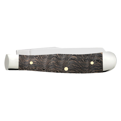 Case Knives Smooth Black Curly Oak Wood Tiny Trapper