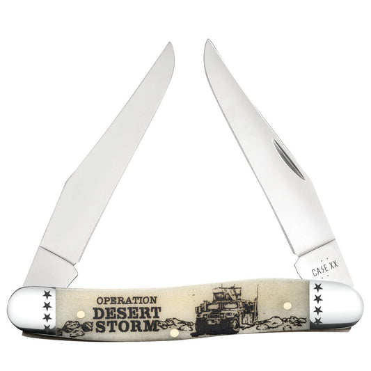 Case Knives War Series Desert Storm Smooth Natural Bone Muskrat